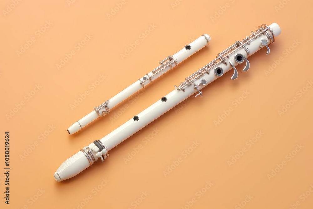 A bassoon, 3D Rendering, isometric, icon isolated on soft background A bassoon, 3D Rendering, isometric, icon isolated on soft background
