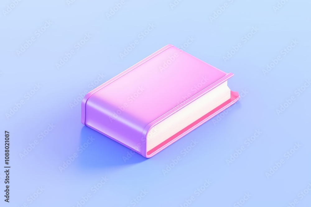 A book, 3D Rendering, isometric, icon isolated on soft background A book, 3D Rendering, isometric, icon isolated on soft background