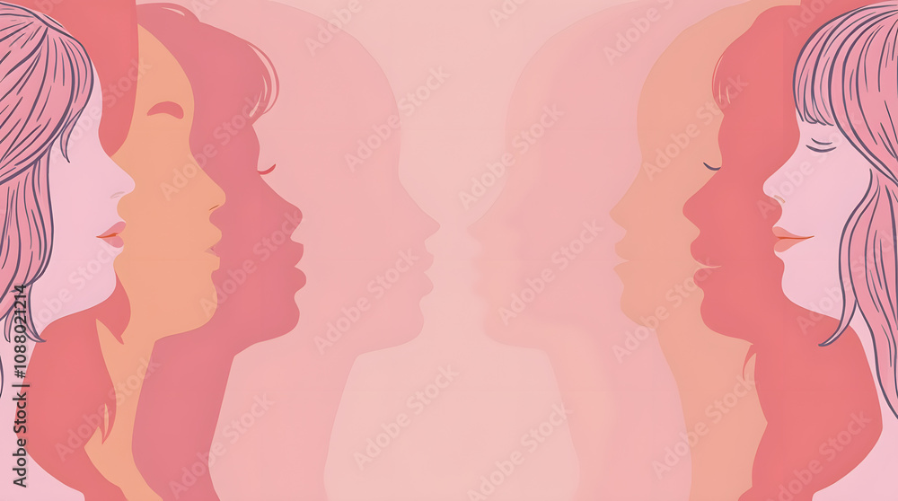 illustration of a women, banner, Generative ai illustration of a women, banner, Generative ai