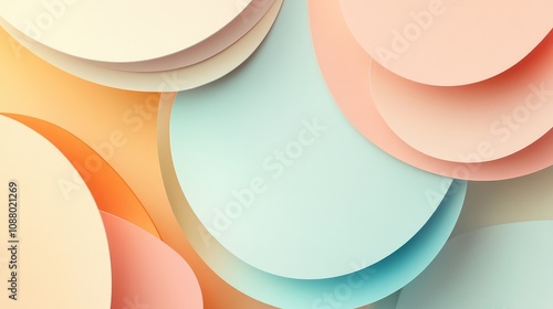 Soft Pastel Circles on a Gradient Background in Warm and Cool Tones Creating a Modern and Calm Abstract Design Suitable for Various Creative Projects