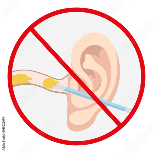 Ear wax with using ear stick anatomy. Warning using q tip