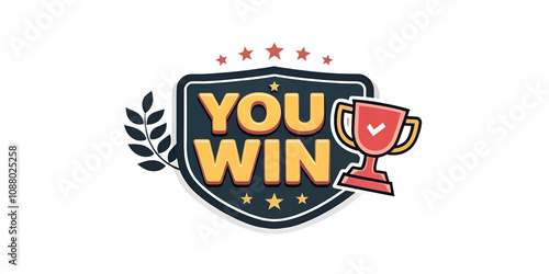 You win logo isolated transparent background photo