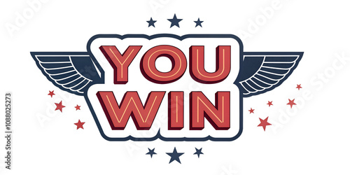 You win logo isolated transparent background photo