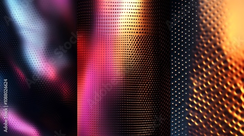 Metallic abstract patterns with a futuristic glow and sleek gradients  photo