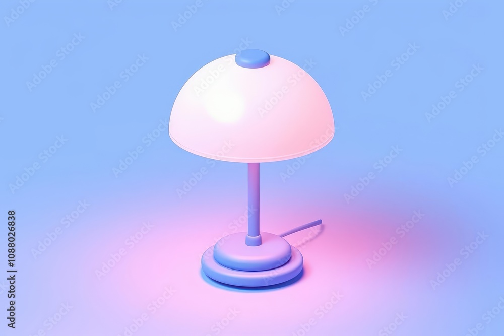 A lamp, 3D Rendering, isometric, icon isolated on soft background A lamp, 3D Rendering, isometric, icon isolated on soft background