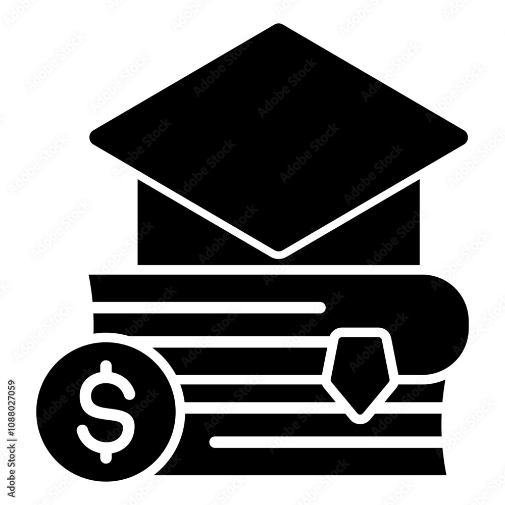 Financial Education Glyph Icon Financial Education Glyph Icon