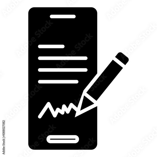 Digital Signature Glyph Icon