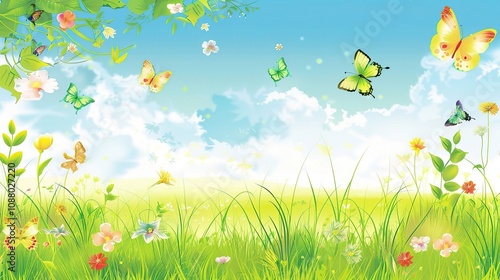Fresh Cartoon Border Background - A Delightful Frame for Imaginative Scenes. The Colorful and Playful Cartoon Border, with Its Cheerful Design, Adding a Touch of Whimsy to the Background