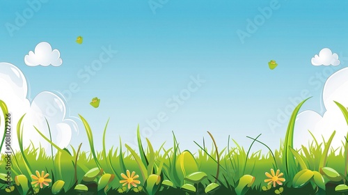 Fresh Cartoon Border Background - A Delightful Frame for Imaginative Scenes. The Colorful and Playful Cartoon Border, with Its Cheerful Design, Adding a Touch of Whimsy to the Background