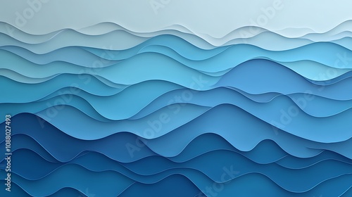 Soft gradient shades of ocean blue with subtle wave patterns for a calming aesthetic 