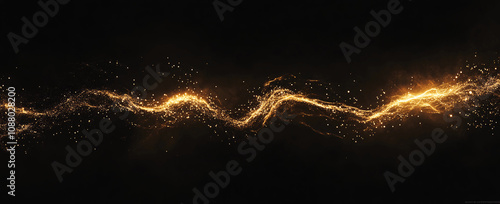 A long, curving line of gold sparks