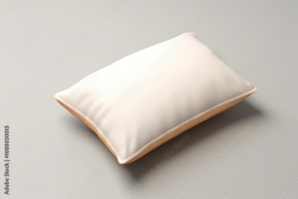 A pillow, 3D Rendering, isometric, icon isolated on soft background A pillow, 3D Rendering, isometric, icon isolated on soft background