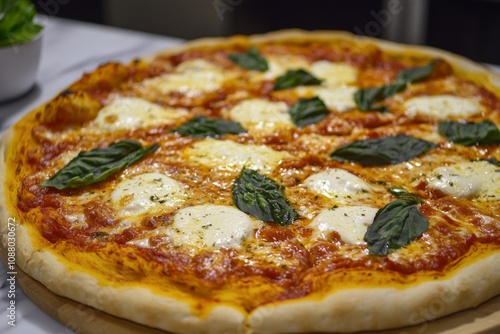 Delicious Pizza on Table Close Up