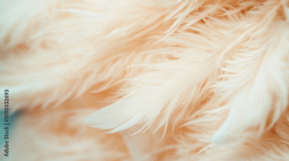 Fototapeta premium A close-up view reveals the soft texture of white feathers harmoniously arranged, creating an atmosphere of calm and elegance