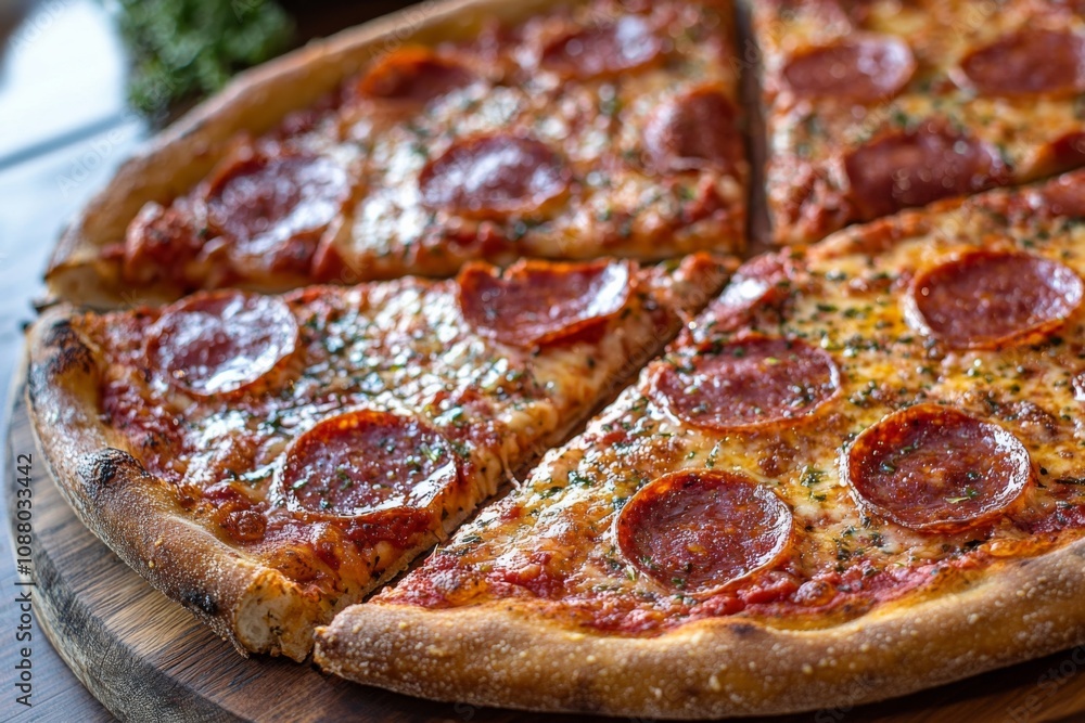Delicious Pizza on Table Close Up