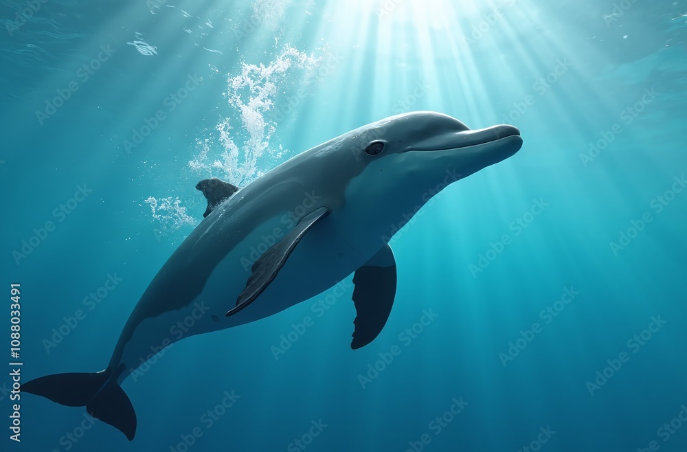 Naklejka premium dolphin in the water