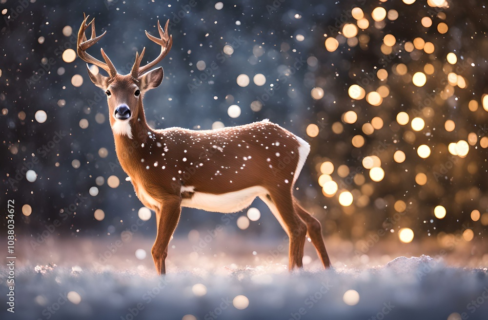 christmas deer in the forest christmas deer in the forest