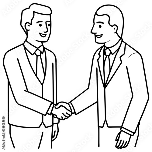 businessman connect with business partner icon