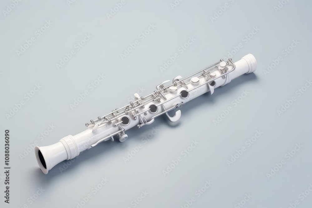 Fototapeta premium An oboe, 3D Rendering, isometric, icon isolated on soft background