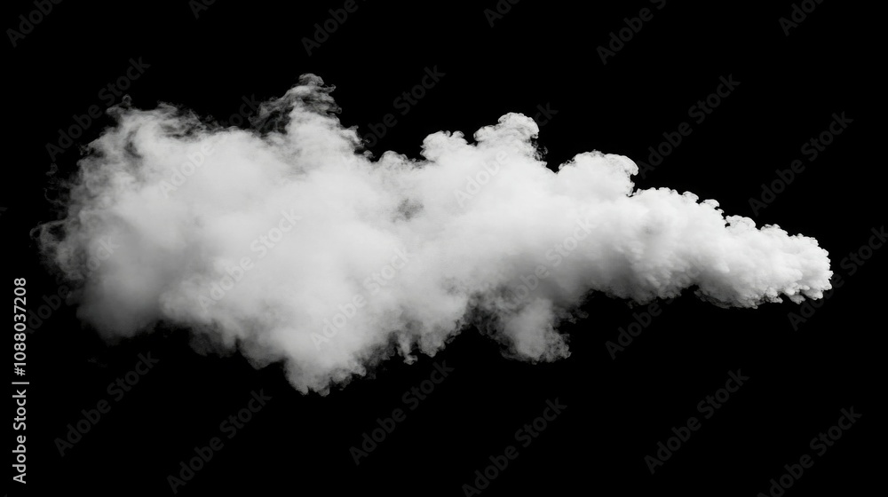 Fluffy Clouds against Dark Night Sky Fluffy Clouds against Dark Night Sky