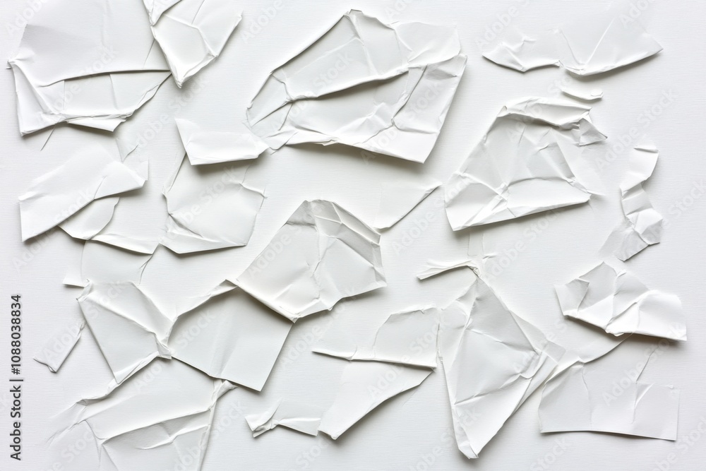 Obraz premium An ultra-detailed image of a crumpled paper aeroplane, showcasing every crease and texture under soft natural light