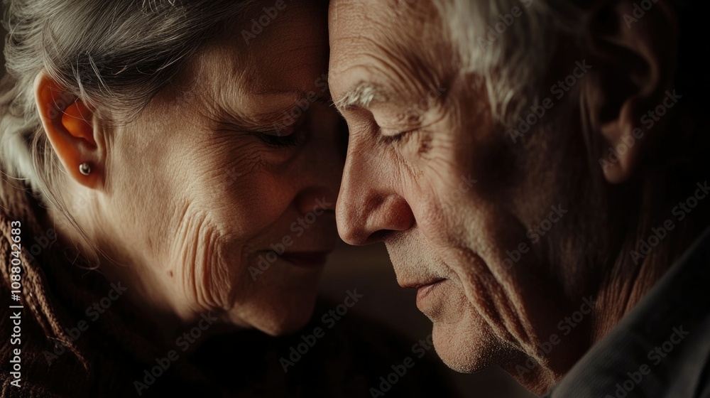 Embrace of Life: Timeless Connection Between Older Couple Embrace of Life: Timeless Connection Between Older Couple