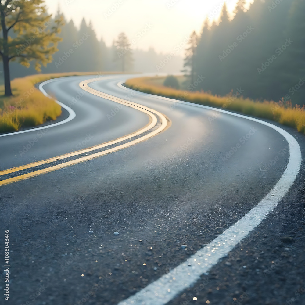 Obraz premium 3d winding road curve on transparency background