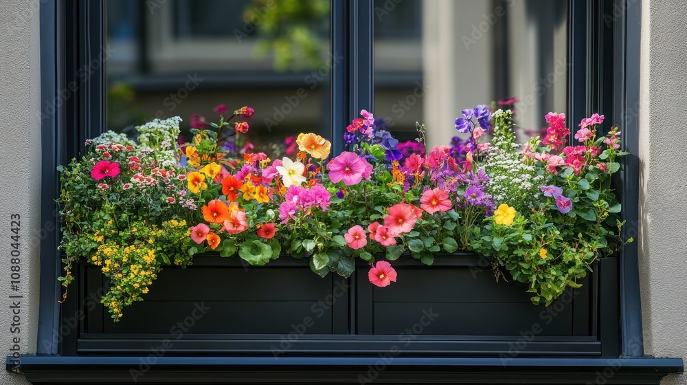 Window Box Overflowing with Colorful Blooms Window Box Overflowing with Colorful Blooms
