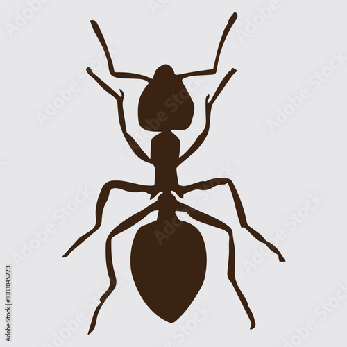 Ant shape vector, ant silhouette