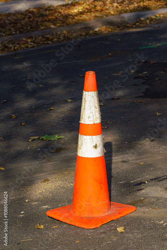 traffic cone on the road photo