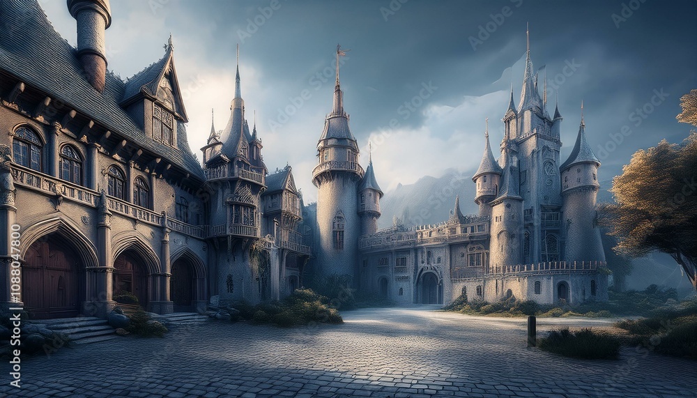 Obraz premium Abstract Futuristic Castle