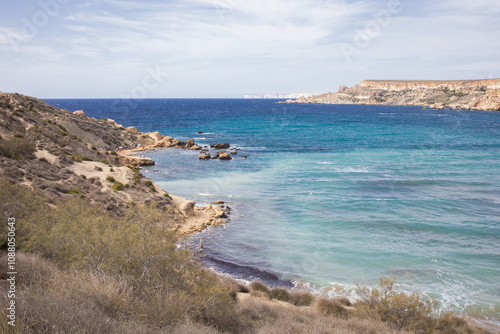 Ghajn Tuffieha Bay and Riviera beach on Malta