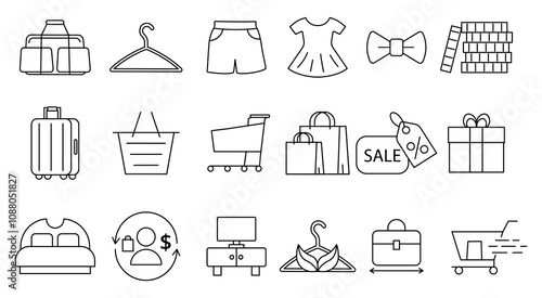 Buying process line icons set. Electronic commerce and online shopping. b2b sector. Business to business marketing. Delivery and invoice. Linear vector collection