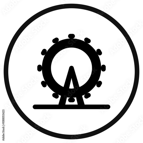 Editable ferris wheel, amusement park vector icon. Landmark, monument, building, architecture. Part of a big icon set family. Perfect for web and app interfaces, presentations, infographics, etc