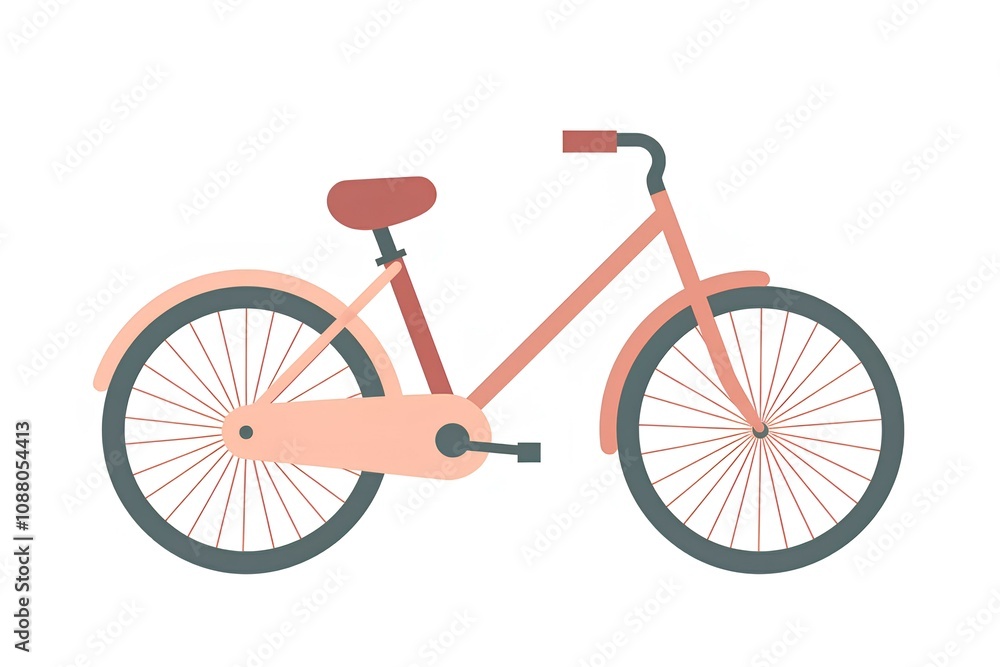 Fototapeta premium red bicycle on white background