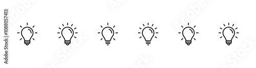 light bulb icon set. Idea symbol vector