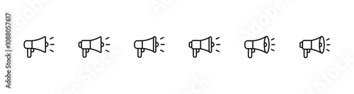 Megaphone icon set. Loudspeaker Symbol vector	