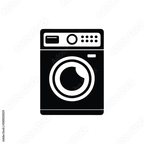 Washing Machine vector silhouette line art style