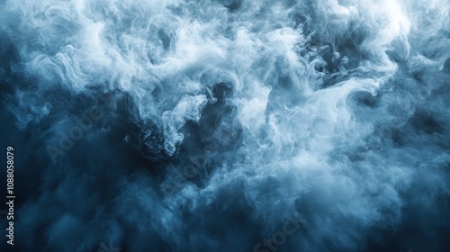 Abstract Smoke Swirls in Blue