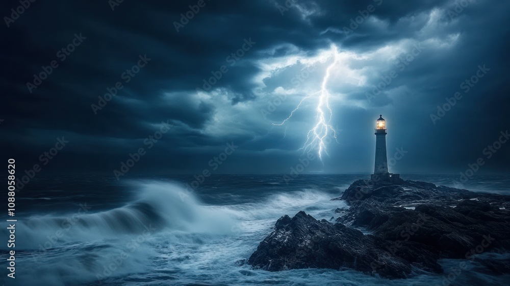 Lighthouse in a Storm Lighthouse in a Storm