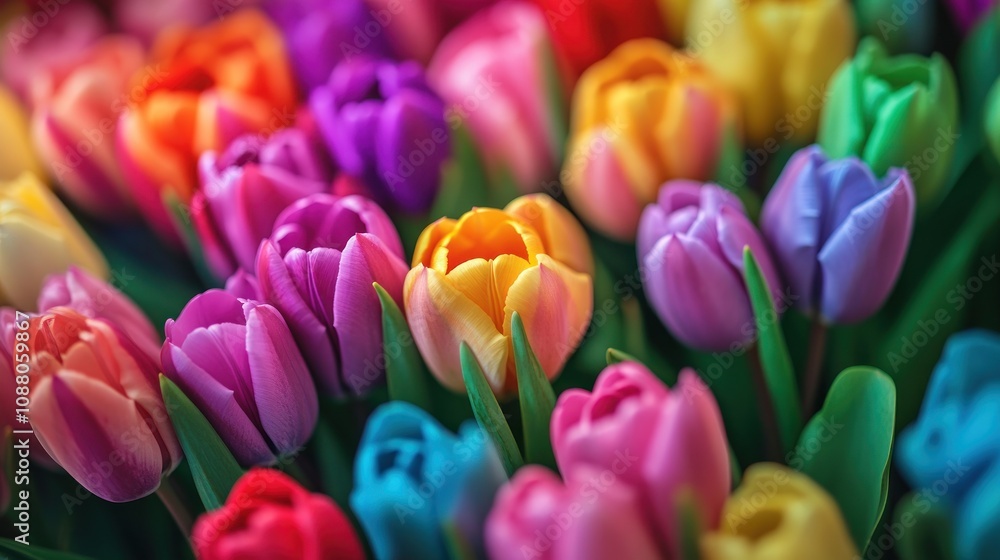A Colorful Bouquet of Tulips A Colorful Bouquet of Tulips