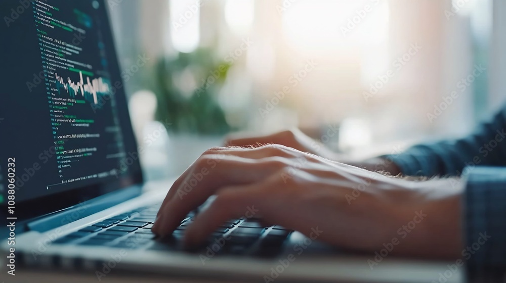 Close-Up of a Business Person's Hands Typing on a Laptop inClose-Up of Hands Typing on a Laptop in an Office Setting, Focus on Productivitya Modern Office Close-Up of a Business Person's Hands Typing on a Laptop inClose-Up of Hands Typing on a Laptop in an Office Setting, Focus on Productivitya Modern Office