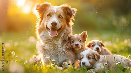 two dogs playing in the grass