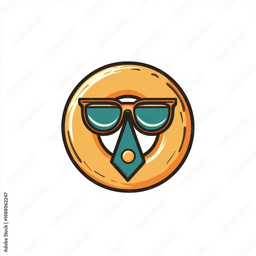 A quirky donut character sporting sunglasses and a tie, embodying a fun and playful vibe. A quirky donut character sporting sunglasses and a tie, embodying a fun and playful vibe.