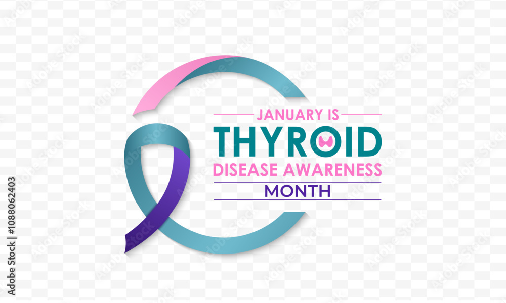 Vector graphic of Thyroid awareness month is every year in January. Design for Banner, cards, prints, social media, poster, flyer and background design template. Vector illustration. Eps 10. Vector graphic of Thyroid awareness month is every year in January. Design for Banner, cards, prints, social media, poster, flyer and background design template. Vector illustration. Eps 10.