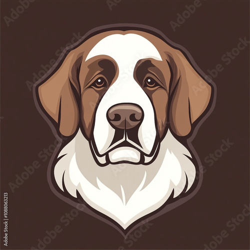 Saint Bernard Dog Logo Modern Pale Design for Branding and Marketing photo