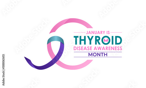 Vector graphic of Thyroid awareness month is every year in January. Design for Banner, cards, prints, social media, poster, flyer and background design template. Vector illustration. Eps 10.