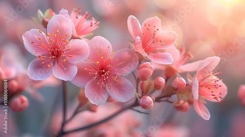 close up of pink flowers