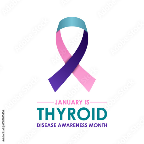 Vector graphic of Thyroid awareness month is every year in January. Design for Banner, cards, prints, social media, poster, flyer and background design template. Vector illustration. Eps 10.