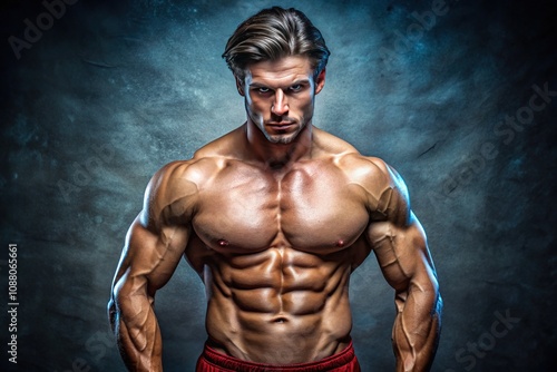 Muscular Male Fitness Model - Rule of Thirds Composition